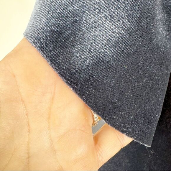 Jenny Yoo Women’s 2 Ellis Blue Velvet V Neck Open Back Tie Long Formal Dress 12 - Picture 8 of 15